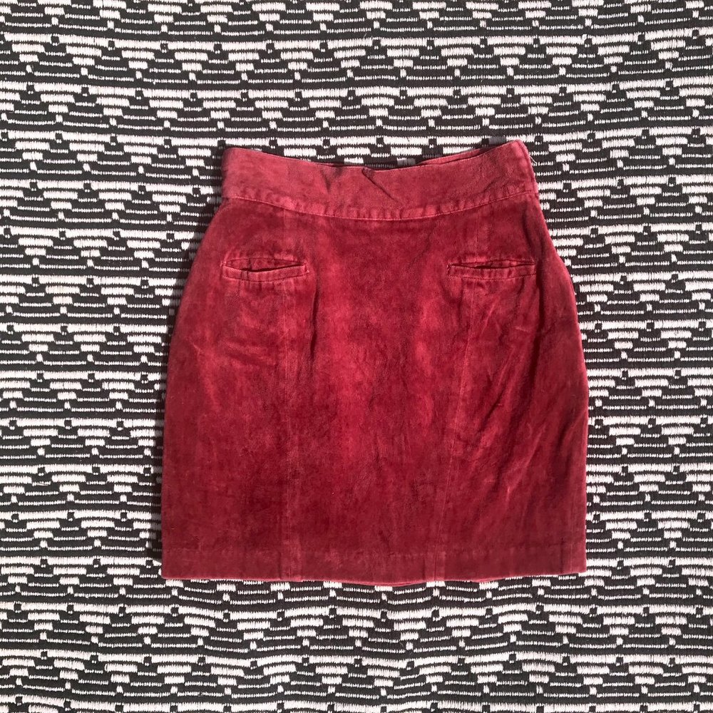 vtg velvet hi waist skirt - Picture 9 of 12